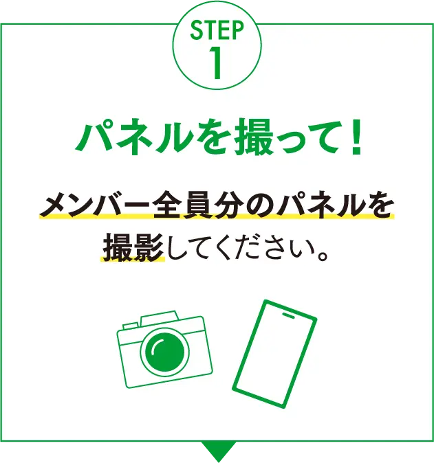 STEP 1：パネルを撮って