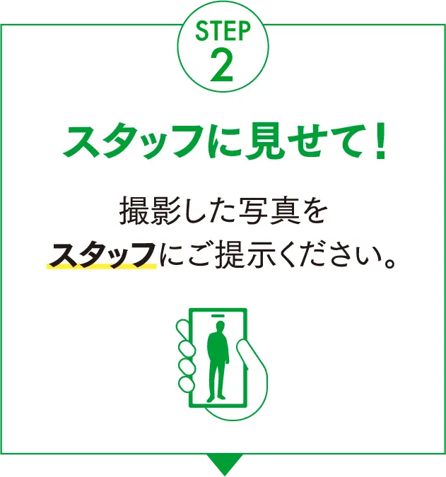 STEP 2：スタッフに見せて